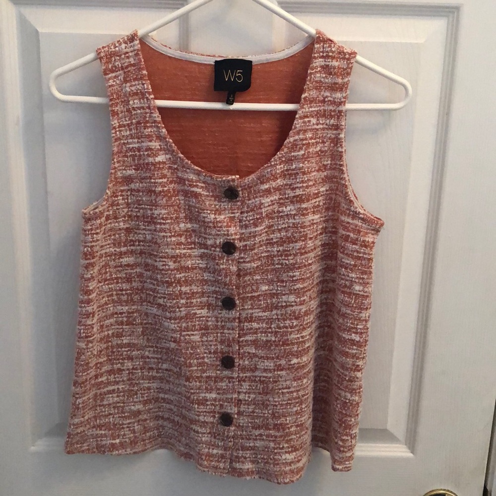 W5 Button Down Textured Top Sz Small